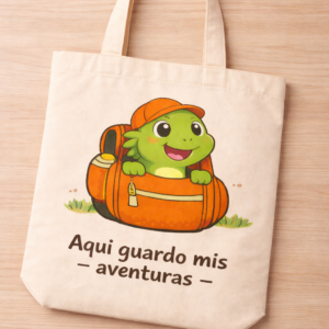 Tote bag 'Aquí guardo mis aventuras'
